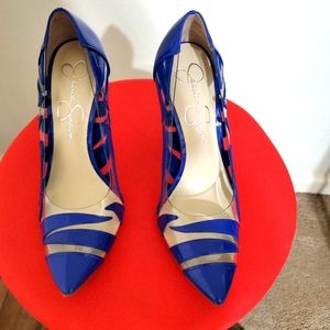 Jessica Simpson Royal Blue/Clear Pixer Stilettos